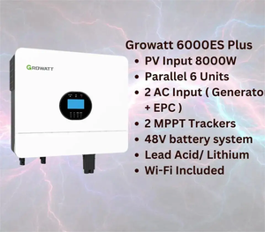 Growatt SPF 6000ES Plus Dual MPPT 6KW ระบบโซลาร์เซลล์แบบออฟกริด พร้อมแบตเตอรี่ รุ่น Solar SPF 6000ES 6kw ออฟกริด - Product Image 3