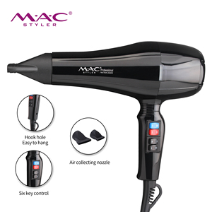 Secador de Pelo Iónico Profesional de 2500W con 3 Ajustes de Calor y 2 Velocidades, Motor AC, Función de Aire Frío, Concentrador y Boquilla, Calidad de Salón, Eléctrico para RV - Product Image 3