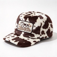 Casquette à visière plate à 5 panneaux avec logo brodé personnalisé de haute qualité, OEM ODM, Gorras, casquette snapback en laine à imprimé vache