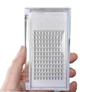 Ventiladores prefabricados de tallo corto adheridos al calor Pestañas de volumen 3D de 0,10mm - Product Image 6