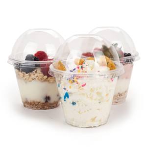 Logo personnalisé bols à <span class=keywords><strong>fruits</strong></span> emballage alimentaire clair rond 12oz 16oz 32oz Deli conteneur avec couvercles - Product Image 1