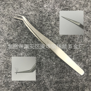 Stainless steel eyelash tweezers with precise fit, Golden Feather Dolphin Clip for eyelash <b>extensions</b> that bloom beautifully - Product Image 3