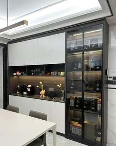 Luxury Solid <b>Wood</b> Wine <b>Cabinet</b> for Living Room-Modern Eco-Friendly Display Showcase with Glass Doors 2025 Design - Product Image 2