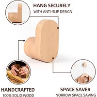 Crochets muraux en bois Minimalisme moderne Crochets en bois Support de crochet mural en bois naturel