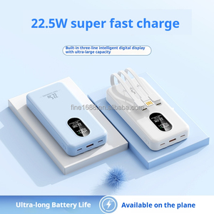Nouvelle batterie externe portable 20000mAh avec écran numérique Type-C 22.5W USB Câble intégré à trois fils pour une charge rapide - Product Image 3
