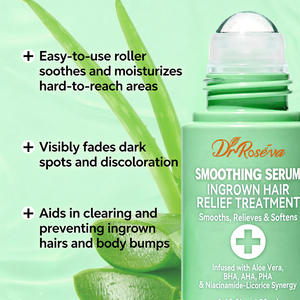 Rouleau pour cheveux à l'aloe vera, OEM ODM, prévient les poils incarnés, élimine les bosses de rasage, exfolie en douceur, apaise les rougeurs, traitement des poils incarnés - Product Image 2