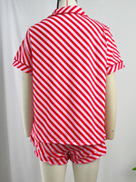 Pyjama de Noël rouge personnalisé avec étiquette privée OEM, col en V, manches courtes, pour hôtel, maison, voyage et détente