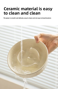 Ensemble de deux gamelles surélevées en céramique pour animaux de compagnie avec support en bois, gamelle anti-glouton pour la protection du cou du chat, anti-renversement et anti-étouffement - Product Image 4