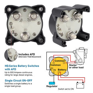 Interruttori di Disconnessione Luminosi 48V DC 325A <span class=keywords><strong>per</strong></span> 2 Batterie, Isolatore AFD a 2 Posizioni, Interruttore Rotativo M12 <span class=keywords><strong>per</strong></span> Barche, <span class=keywords><strong>Camion</strong></span>, Camper - Product Image 3