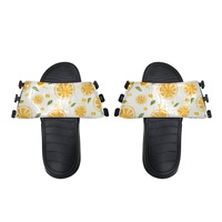 Sandales d'été unisexe/enfant à bout ouvert en cuir PU vierge pour sublimation, motif numérique écologique, thème Halloween