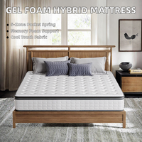 Matelas hybride en mousse à mémoire de forme avec ressorts ensachés 5 zones, fermeté moyenne, design moderne, 32 cm d'épaisseur, garantie 10 ans, pour usage hôtelier