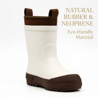 Bottes de pluie imperméables pour enfants en néoprène color block tendance, doublées polaire chaude, pour la saison des pluies - Vente en gros