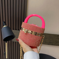 2022 vendita calda manico superiore moda strass carino mini borsa a secchiello diamante piccolo secchio borsa da sera di lusso