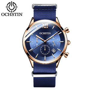 OCHSTIN Man WristWatch Chronograph Auto Date Sport Men Watch Quartz Luxury Leather <strong>Retro</strong> Male <strong>Clock</strong> 6129 - Product Image 2