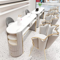 Table et chaise pour ongles Table de manucure et poste de travail beauté populaires pour salon de manucure à usage simple et double