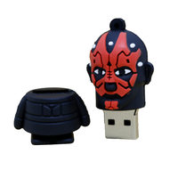 Flash Drive USB 3.0 PVC Alien Samurai Hitam Putih 32GB Model Figur Koleksi dengan Warna Kustom