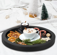 Plateau en bois circulaire, plateau décoratif, peut servir de porte-bougie pour table basse, style rétro, machine à clouer des palettes en bois