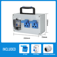 Boîte de distribution de prises étanche certifiée IP67 IEC60529, monophasée 230V 16A, 1 prise, montage mural, utilisation extérieure, RCD