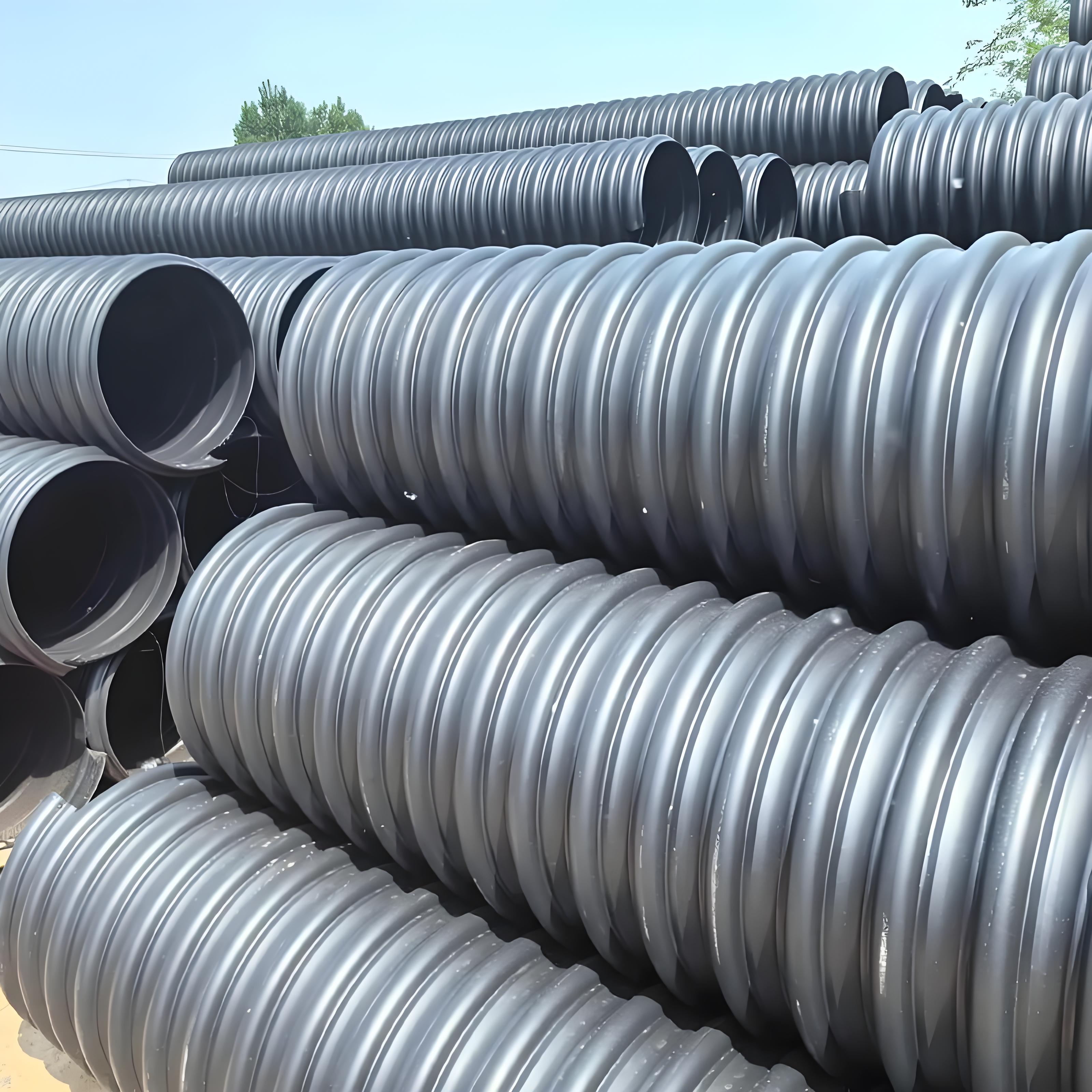HDPE Усиленная стальная лента спиральная гофрированная Гибкая дренажная труба Высокопрочные пластиковые трубы для различных применений