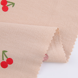 100% Poly Chống-Thuốc Nhuộm Dệt Thân Thiện Với Môi Anh Đào Thở Thiết Kế In Ấn Dệt Cey Lụa Crepe De Chine Vải - Product Image 1