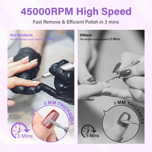 45000RPM Rechargeable <b>Nail</b> Drill Machine for <b>Nails</b> Electric File Professional HD Display Metal Manicure Pen <b>Nail</b> Lathe Sander - Product Image 6