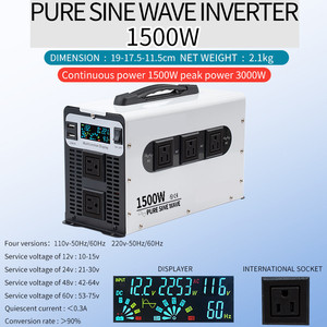 3000 W tinh khiết Sine Wave xe Power <span class=keywords><strong>Inverter</strong></span> <span class=keywords><strong>12V</strong></span> đến <span class=keywords><strong>220V</strong></span> 1500W 3000 Watt kép cổng USB với 5 ổ cắm đầu ra duy nhất điện biến tần - Product Image 3
