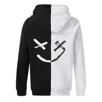 Contraste couleur mélange à la mode personnalisé haute rue sweat hommes Couple surdimensionné coton à capuche vêtements