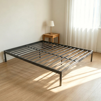 Cadre de lit en acier robuste sans oscillation, cadre de lit en acier de qualité commerciale pour dortoir et appartement, sommier en acier silencieux pour la maison et l'hôtel