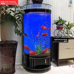 Cilindrische viskom binnen, kunstmatig rond <span class=keywords><strong>aquarium</strong></span> met onderkast, elegante binnenviskom & accessoires - Product Image 5