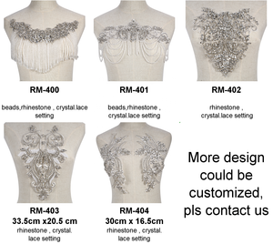 Nuova <span class=keywords><strong>collezione</strong></span> di fashional rhinestone e del cristallo di cerimonia nuziale di applique del vestito <span class=keywords><strong>motivi</strong></span> RM402 - Product Image 6