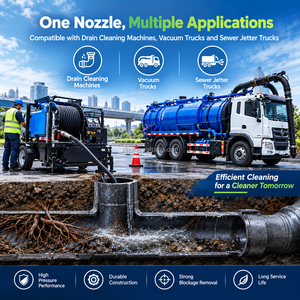 YIHOLT Ugello per Pulizia Fognature da 1 Pollice, 250-500L/min, Pulitore ad Alto Flusso per Depositi di Cemento nelle Tubazioni Comunali - Product Image 6