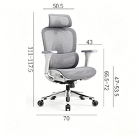Chaise de bureau ergonomique moderne et respirante en maille de qualité supérieure avec accoudoirs 4D pour la maison, l'hôtel et le bureau scolaire