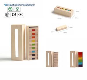 Jeu <span class=keywords><strong>de</strong></span> dominos <span class=keywords><strong>de</strong></span> <span class=keywords><strong>construction</strong></span> bricolage 54 pièces commandes en gros logo personnalisé en bois tour jouet empilable tour - Product Image 2