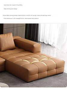 Canapé modulaire de luxe en cuir PU à motifs de briques GEDO 2026 pour salon - Product Image 4