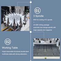 Machines de fabrication de portes d'armoires de cuisine atc cnc routeur machine 3 axes perçage cnc usinage d'emboîtement avec changeur d'outils automatique