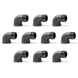 Codo de montaje de tubería de <span class=keywords><strong>90</strong></span> grados para el hogar NPT macho <span class=keywords><strong>X</strong></span> NPT codo hembra roscado de hierro maleable negro fundido para tubería de plomería Steampunk - Product Image 5