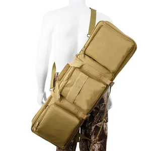 Fabricantes Caça Sniper Macio Impermeável Duplo Couro Tático Gun Coldre Ombro Carry Sling Faixa Casos Sacos Tático