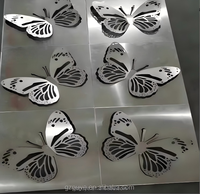 Panneaux creux sculptés en alliage d'aluminium à motif papillon 3D, décoration murale extérieure moderne pour villa, écologique