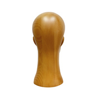 Support de tête de mannequin vintage en bois massif de haute qualité pour présentoir de bijoux et chapeaux, idéal pour la boutique et la décoration antique