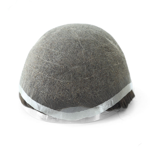 Air Lace - Natuurlijke haarlijn Zwitserse kant voor mannen, gebleekte knopen overal, Indiaas Remy haar vervanging, 90% Destiny toupet voor mannen - Product Image 4