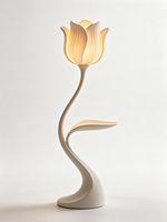 Lampe sur pied moderne minimaliste blanche en PETG, abat-jour imprimé en 3D, hauteur réglable, commande par interrupteur, lumière LED, usage résidentiel, CRI
