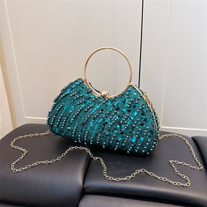 2026 New Fashion Purse Party Wedding Women Evening Bag Chain Shoulder Messenger Bag Flower <b>Clip</b> Designer Handbag for women - Product Image 3