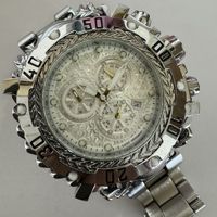 Montre de sport multifonctionnelle pour homme 2026 avec grand cadran, chronographe, bracelet en acier inoxydable, mouvement à quartz et boîtier en alliage
