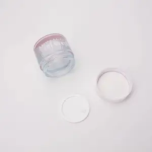 Wholesale Luxury Glass Skincare Cosmetic Cream Jar 50g Glass Jars Container With Plastic Lid