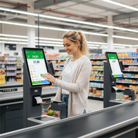 Kiosque Android de libre-service de 21,5 pouces pour centre commercial, terminal de service d'information et machine de commande automatique avec intégration IA de pointe / caméra intelligente