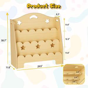 Étagère <span class=keywords><strong>Montessori</strong></span> en bois pour enfants <span class=keywords><strong>présentoir</strong></span> de <span class=keywords><strong>livre</strong></span> à 3 niveaux petit porte-<span class=keywords><strong>livre</strong></span> pour bébé pépinière et salle de jeux - Product Image 6