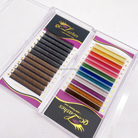 Extensions de cils individuelles en faux cachemire naturel de qualité supérieure, couleur brun foncé, volume mat velours, fabrication artisanale, marque privée 0,03