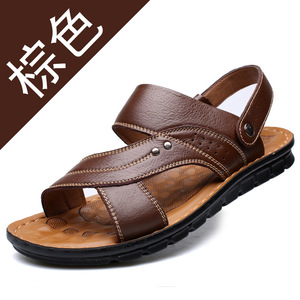 Sandales pour hommes 2023, mode estivale, sandales en cuir de plage, sandales de luxe, chaussures décontractées de plage pour hommes - Product Image 3