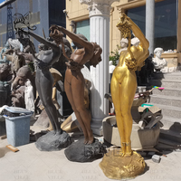 Sculpture de jardin en métal grandeur nature de fille nue, décoration extérieure BLVE, déesse gréco-romaine de la vigne, statue en bronze de Daphné