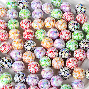 Perles acryliques cerf imprimées intégralement 16 mm, couleurs assorties, pour boucles d'oreilles et bracelets DIY faits main, accessoires de mode - Product Image 1